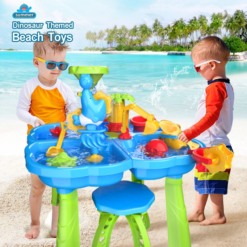 Childrens Beach Table Set Summer Outdoor Beach Toys Parent-child Interaction DIY Educational Toy Table Childrens Gift  BX1310 9340 Official JT Merch