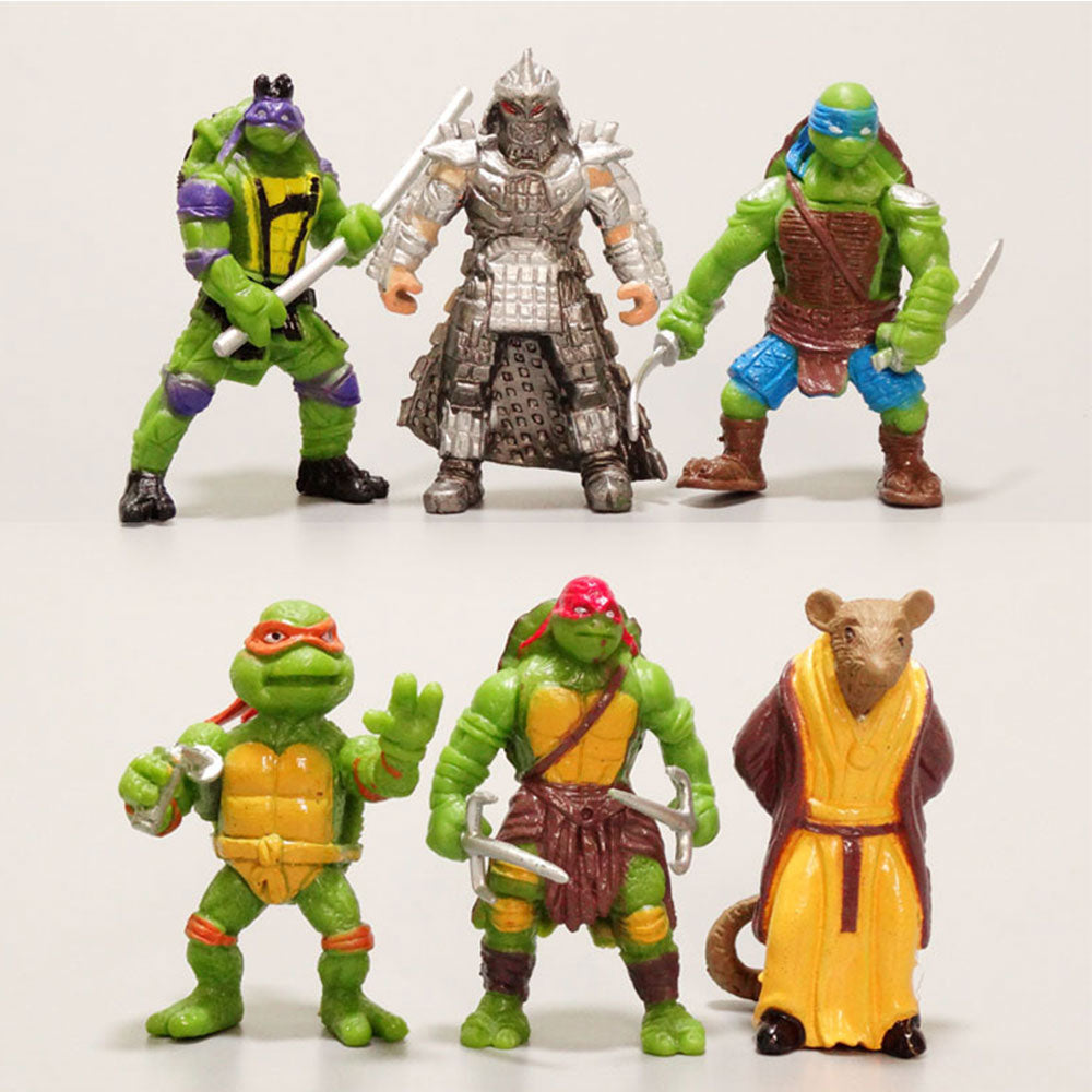 6PCS/SET Anime Model Teenage Mutant Ninja Turtles Action Figure Toy Leo Rap Mich Don Cartoon Collection Child Boy Toy  BX1310 Default Title Official JT Merch