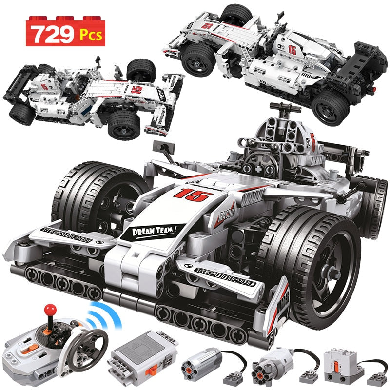 729PCS City Remote Control Car Building Blocks RC Racing Car Electric Bricks Enlightenment Toy For Children  BX1310 Without original box Official JT Merch